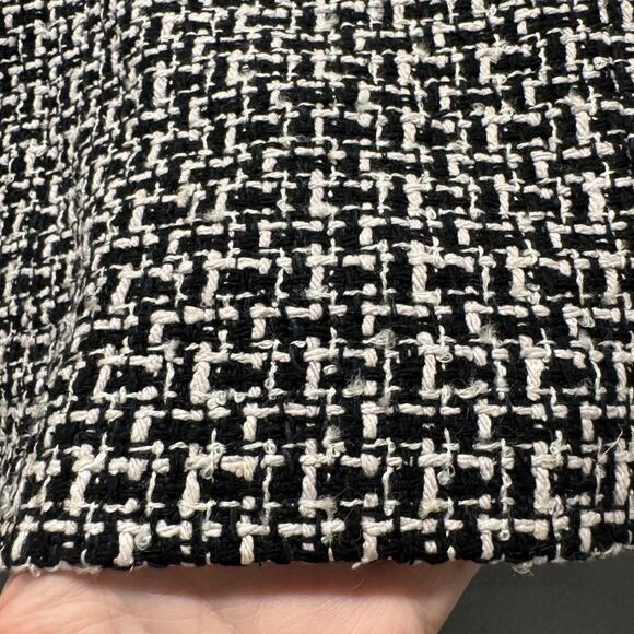 Pendleton Blazer Womens 22W Silk Tweed Leather Trim Black White Lined Jacket - Picture 6 of 10